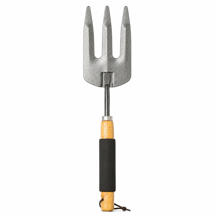 Hand Fork with Wooden Handle featuring Foam Grip