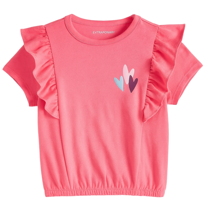 Epic Threads - Toddler Girls Heart Ruffle T-Shirt Raspberry Pink (2)