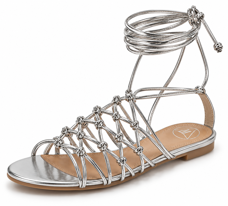 Missguided Knotted Ankle Tie Flat Sandal
