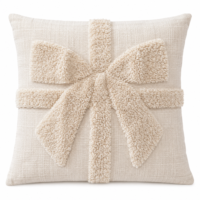Beige Ribbon Pillowcase