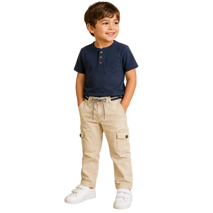 Mayoral - Little Boys Drawstring Cargo Pants Khaki