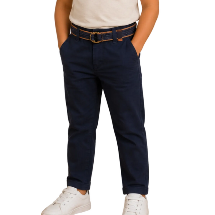 Mayoral - Little Boys Chino Navy Blue with Belt