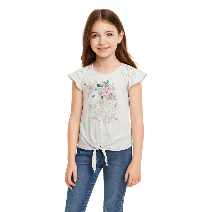 Speechless - Big Girls Pull-Over Short Sleeve Shirt (Small)