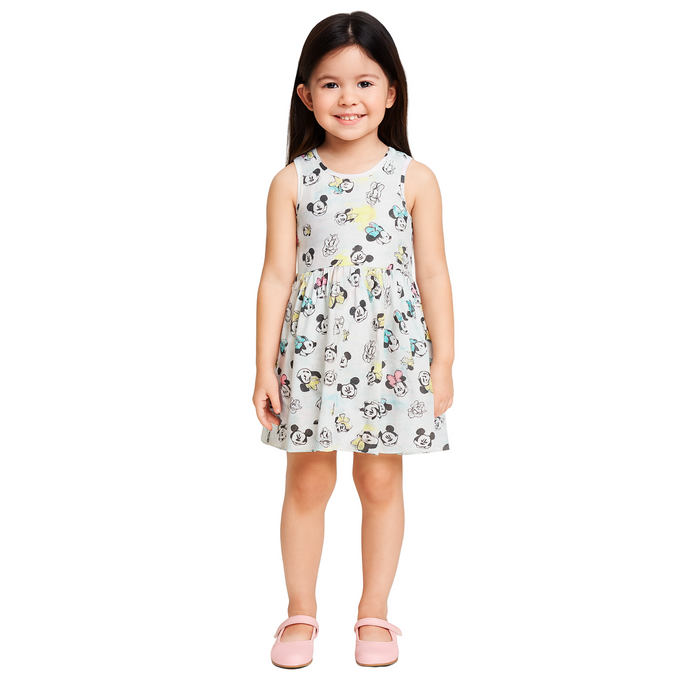 Disney - Little Girls Sleeveless Tank Dress Minnie and Friends Multicolor