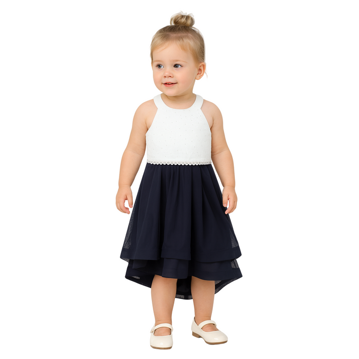 Speechless - Toddler Girls Jewel Dress Ivory/Navy