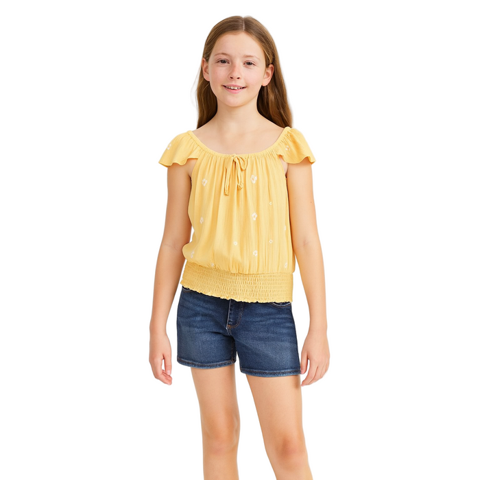 Speechless - Big Girls Printed Top In Yellow