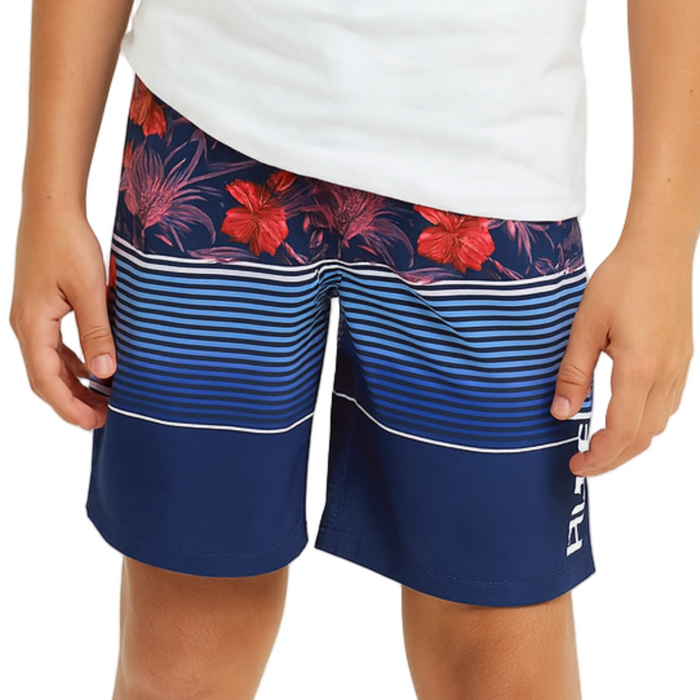 Hurley - Big Boys Floral Printed Midnight Board Short Navy (12)