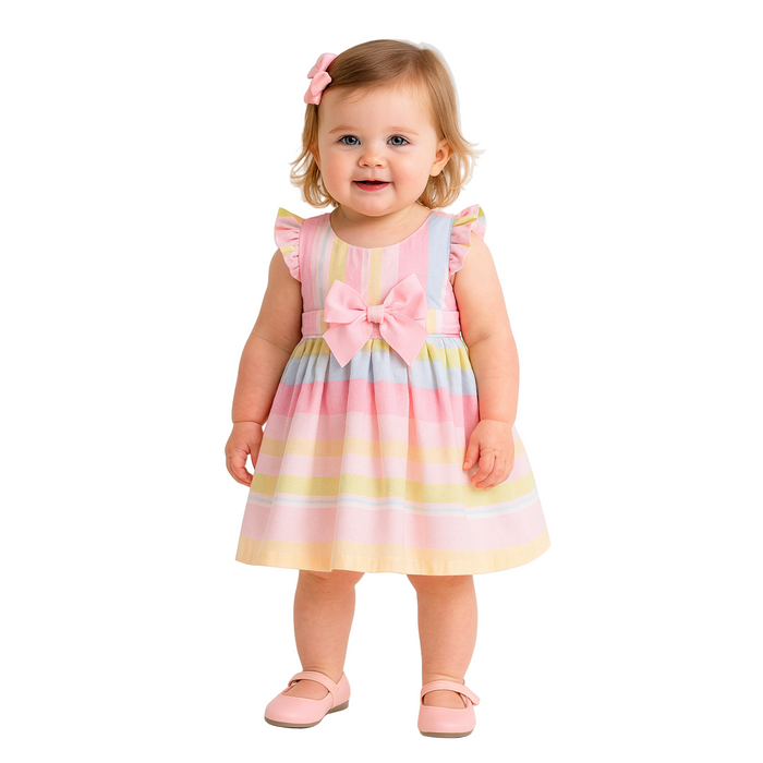 Bonnie Baby - Baby Girls Dress Striped Multicolor (24M)