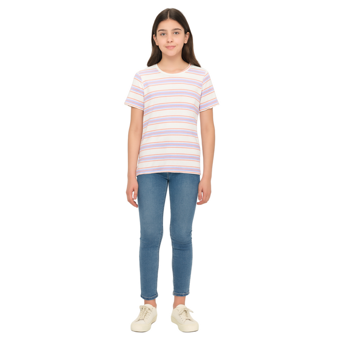 Cotton On - Riley Rib Baby Tee Rainy Day Stripe (11-12)