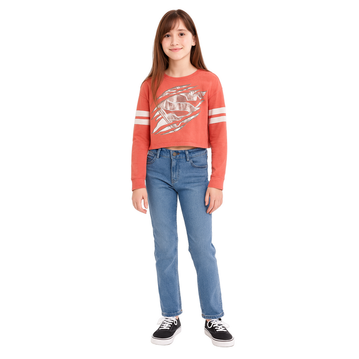 Cotton On - Big Girls License Cropped Superman Long Sleeves (14-16)