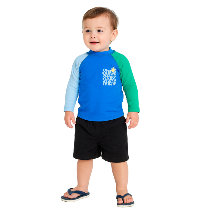 Cotton On Baby Boys Freddie Rash Vest – Blue Punch Color Block (12M-18M)