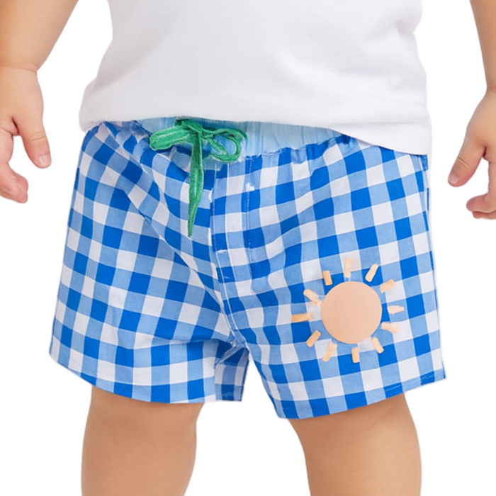 Cotton On - Baby Boys Bailey Swim Shorts - Punch Check (18M-24M)