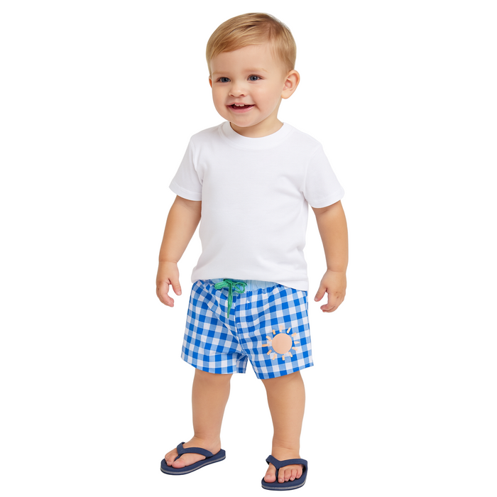 Cotton On - Baby Boys Bailey Swim Shorts - Punch Check (18M-24M)