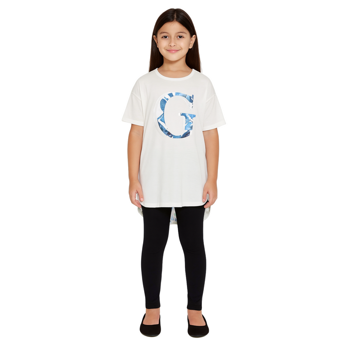 Guess - Big Girls High-Low Short Sleeve T-Shirt in Slinky Jersey