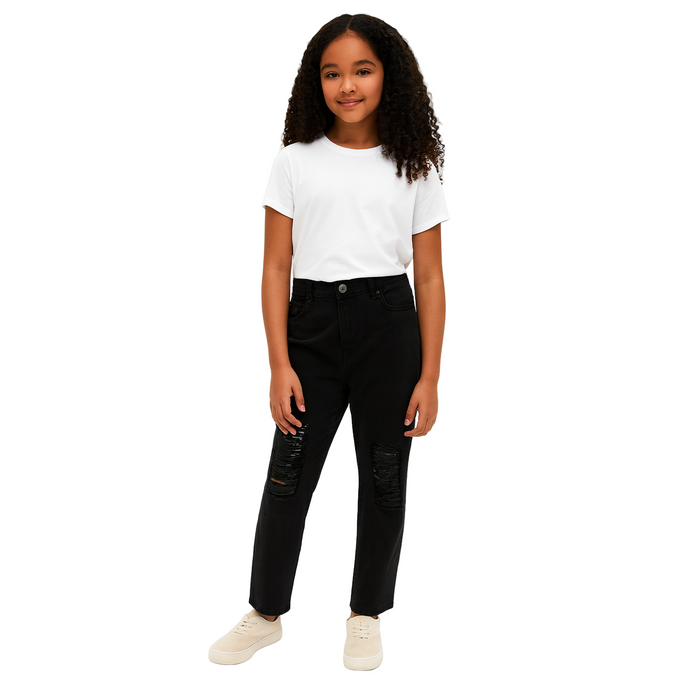 Cotton On - Big Girls Superman Black Rip Pants