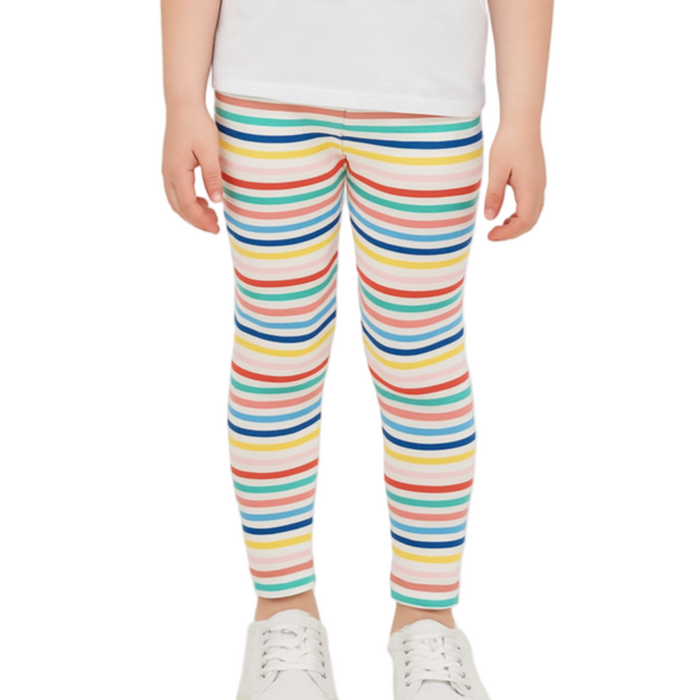 Epic Threads - Little Girls Leggings In Stripe Bright White