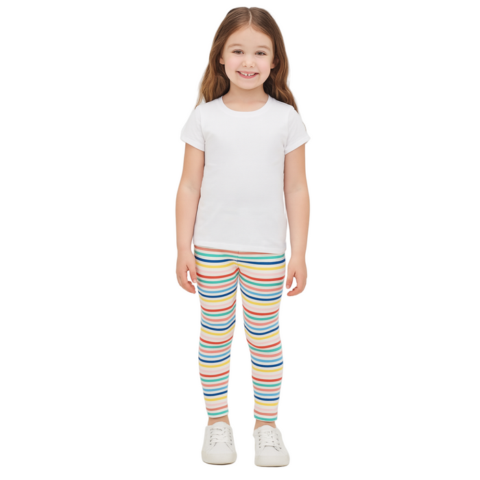 Epic Threads - Little Girls Leggings In Stripe Bright White