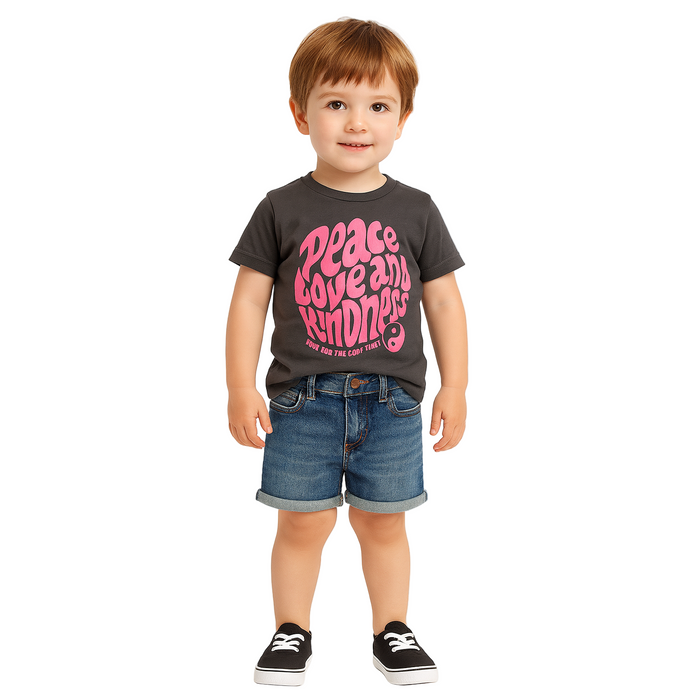 Cotton On - T Shirt Penelope Peace Love and Kindness Phantom