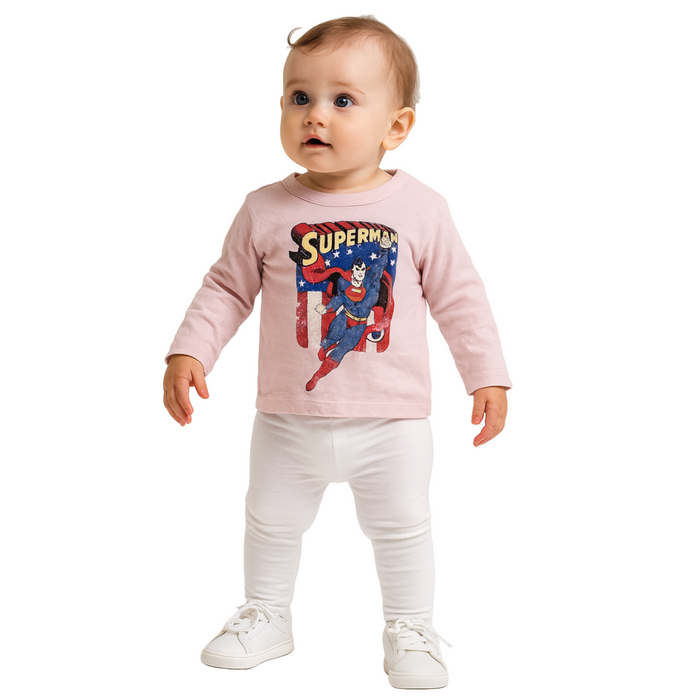 Cotton On - Baby Superman Crystal Pink Wash Long Sleeve Unisex