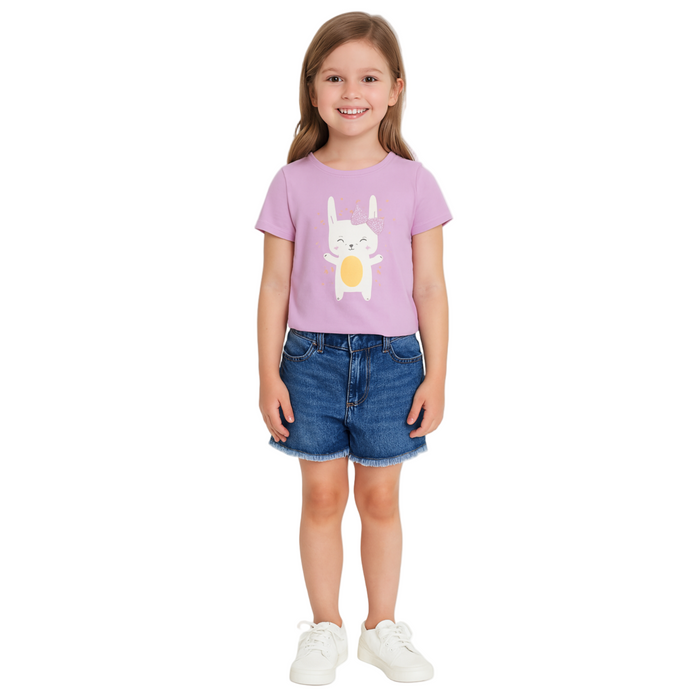Name It - Kids Short Sleeve Top Cute Pet Design Smoky Grape