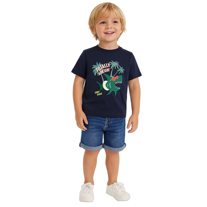 Name It - Kids Short Sleeve Top Shark Design Dark Sapphire (4)