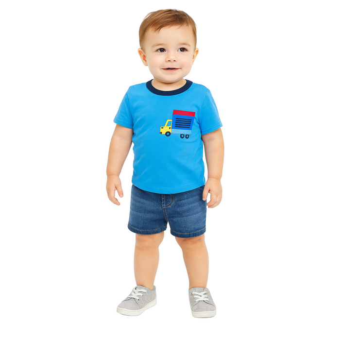 The Children's Place - Toddler Boys Short Sleeve with Chest Pocket Truck Graphic (2)