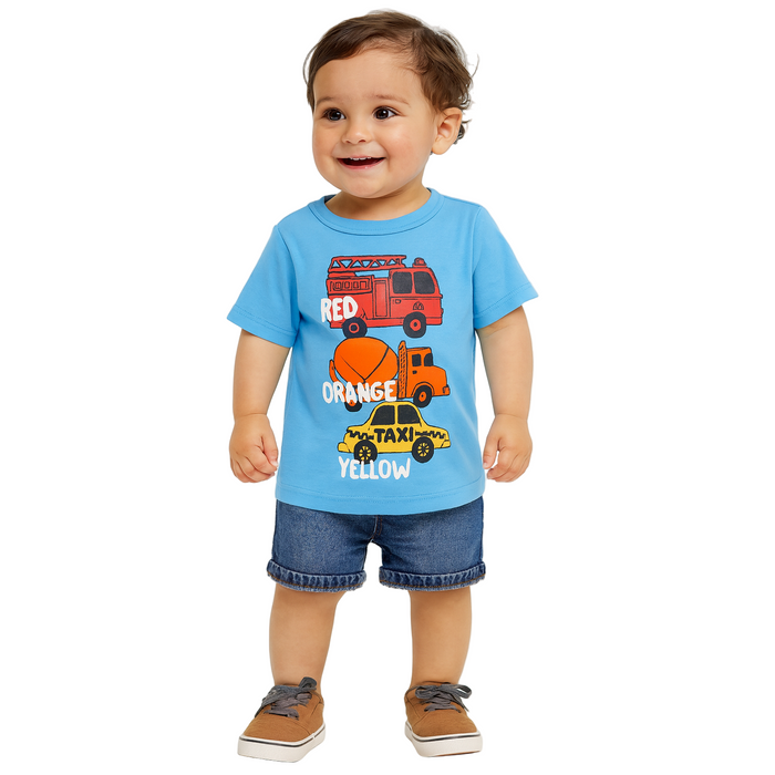The Children's Place - Toddler Boys Short Sleeve T-Shirt Light Blue (9M-12M)