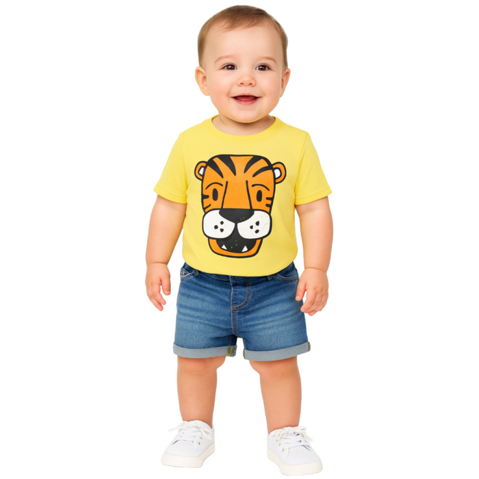 The Children's Place - Toddler Boys Short Sleeve Tiger Graphic (9M-12M)