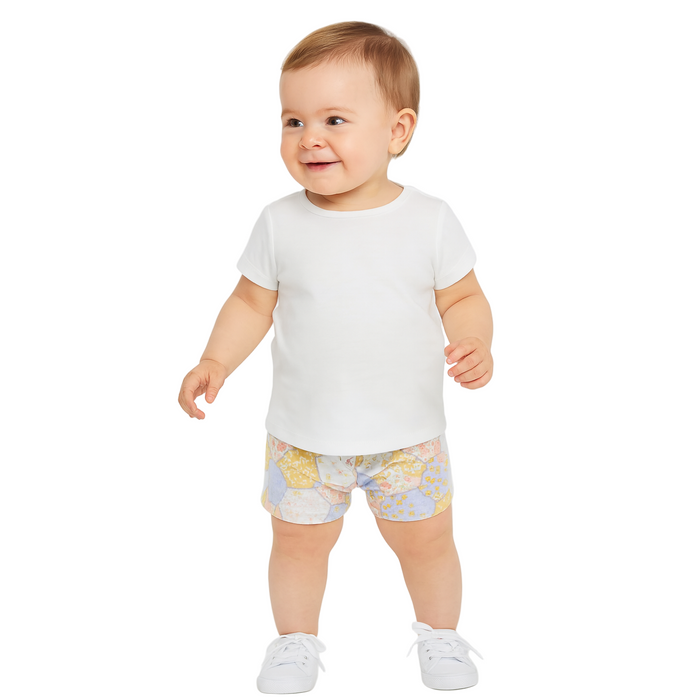 The Children's Place - Toddler Girls Floral Honey Comb Short Multicolor (9M-12M)