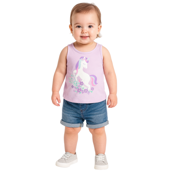 The Children's Place - Toddler Girls Tank Top Unicorn Graphic Lilac Haze