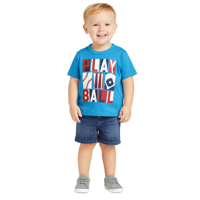 The Children's Place - Toddler Short Sleeve T-Shirt Play Ball Graphic
