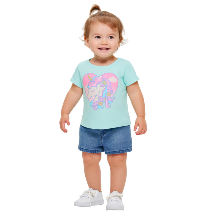 The Children's Place - Toddler Girls Short Sleeve Unicorn Graphic T-Shirt