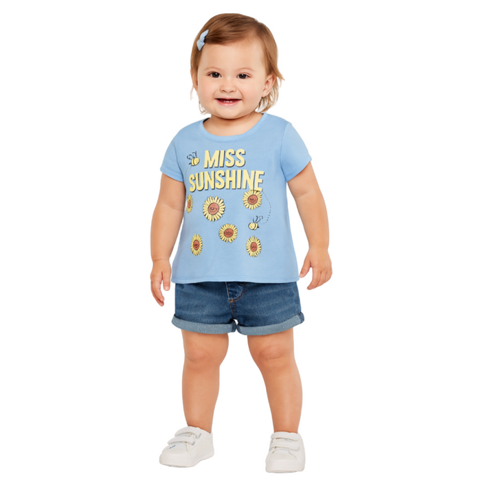 The Children's Place - Toddler Girls Short Sleeve Miss Sunshine Graphic T-Shirt