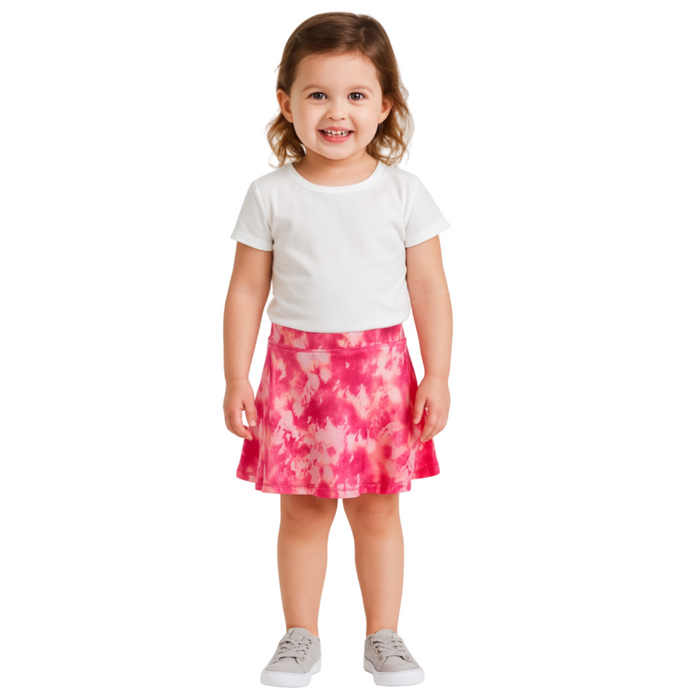 ID Ideology - Toddler Little Girls Skort Tie Dye Pink (3)