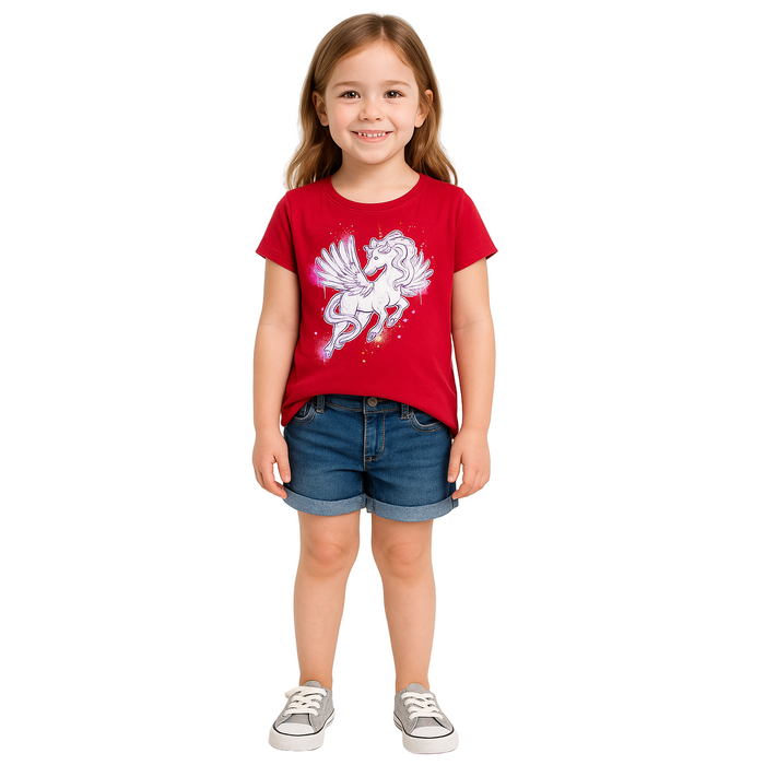 The Children's Place - Big Girls Short Sleeve Pegasus Design