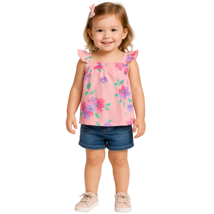The Children's Place - Toddler Girls Floral Pink Tank Top