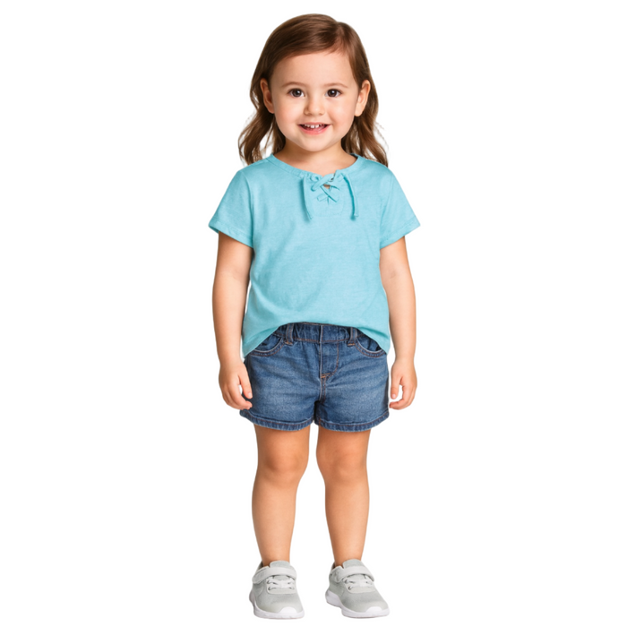 ID Ideology - Little Girls Lace-Up Top (3-4)