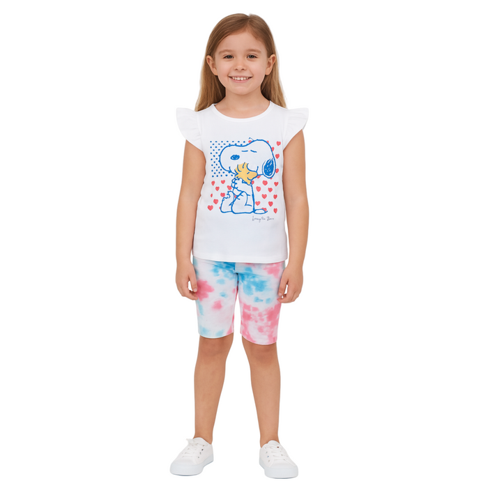 Peanuts - Little Girls Ruffle Short Sleeve Set (5-6)