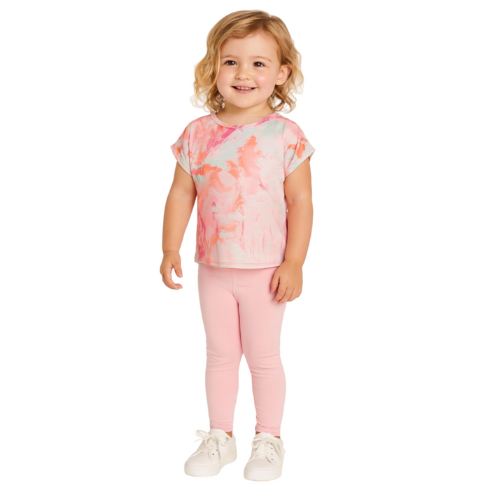 ID Ideology - Toddler Little Girls Scratch Paint Top Short Sleeve