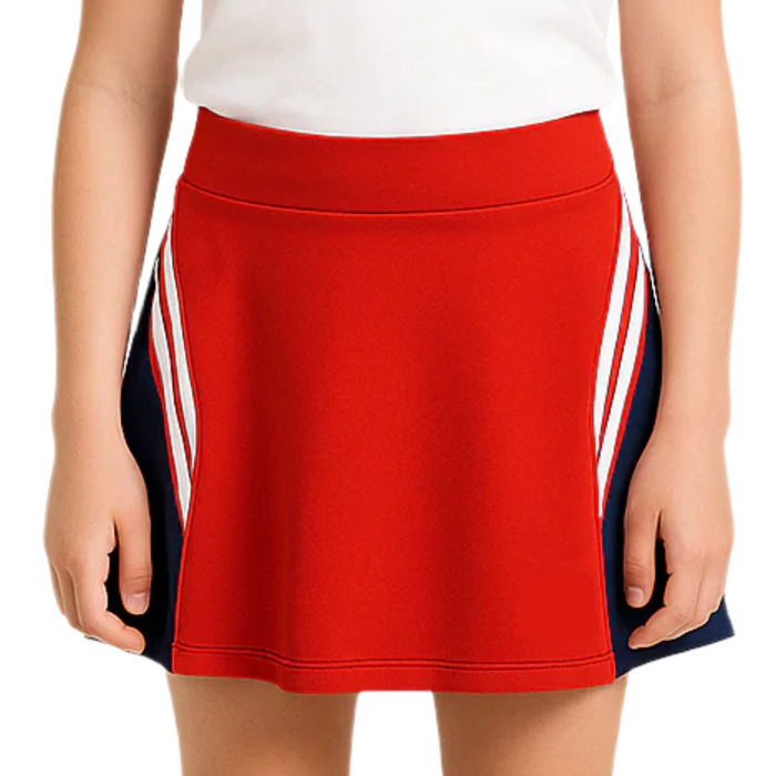 Adidas - Girls' Red Skort with Elastic Waistband