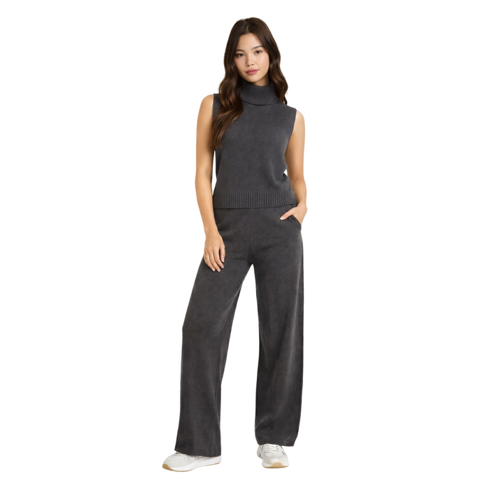 boohoo - Split Neck Collar Super Soft Knitted Tank and Straight Leg Trouser Co-Ord