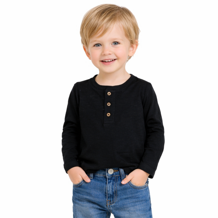 Epic Threads - Little Boys Solid Henley Long Sleeves Shirt Deep Black (2)