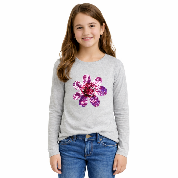 Epic Threads - Big Girls  Long-Sleeve Sequin Graphic T-Shirt Large (14-16)