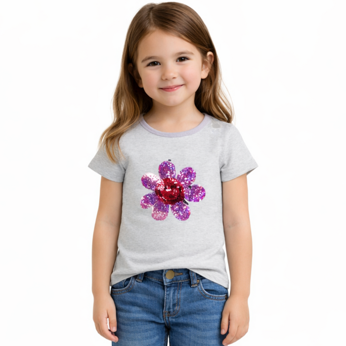 Epic Threads - Little Girls Short-Sleeve Sequin Shirt Extra Small (5-6)