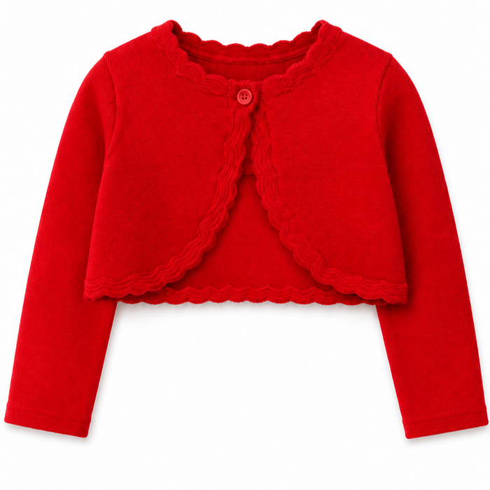 Mayoral - Little Girls Cropped Cardigan Red