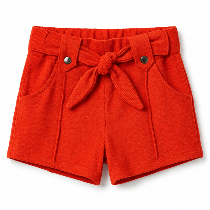 Mayoral - Little Girls Waist Belt Red Orange Short