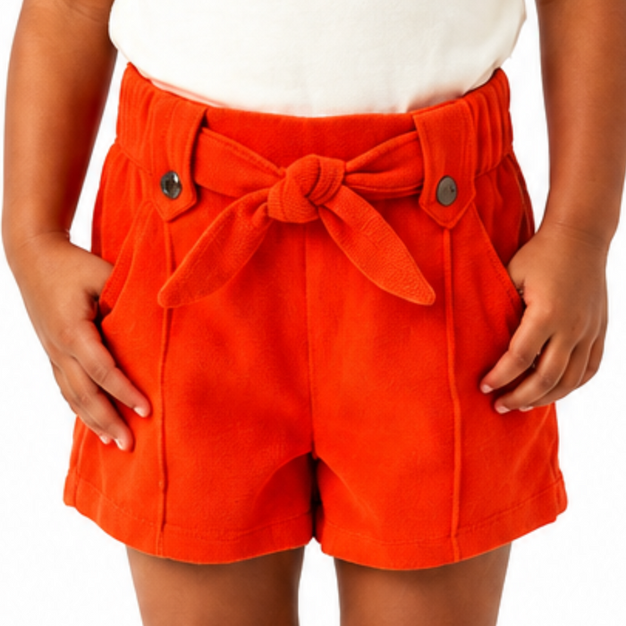 Mayoral - Little Girls Waist Belt Red Orange Short