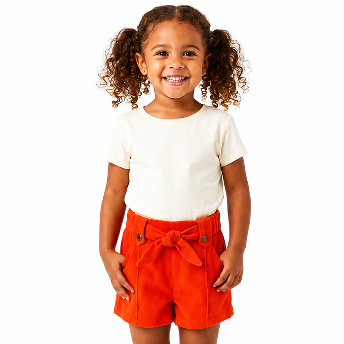 Mayoral - Little Girls Waist Belt Red Orange Short