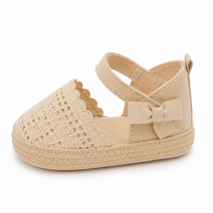 Mayoral - Newborn Girls Beige Lace Espadrille Sandals