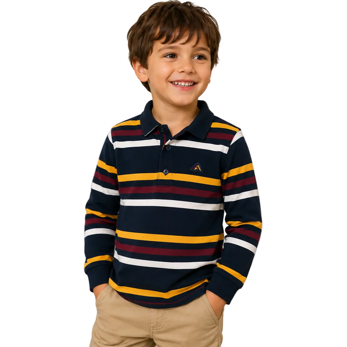 Mayoral - Little Boys Long Sleeve Polo Shirt